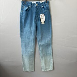 ZARA STRAIGHT LEG JEANS BLUE SIZE 0 5520/061/421 High Rise 90s Smokeshow